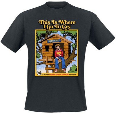 Steven Rhodes T-Shirt Herren This Is Where I Go To Cry schwarz