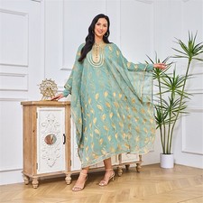 Vintage Abaya Women Muslim Long Maxi Dress Evening Kaftan Islamic Robes Dubai