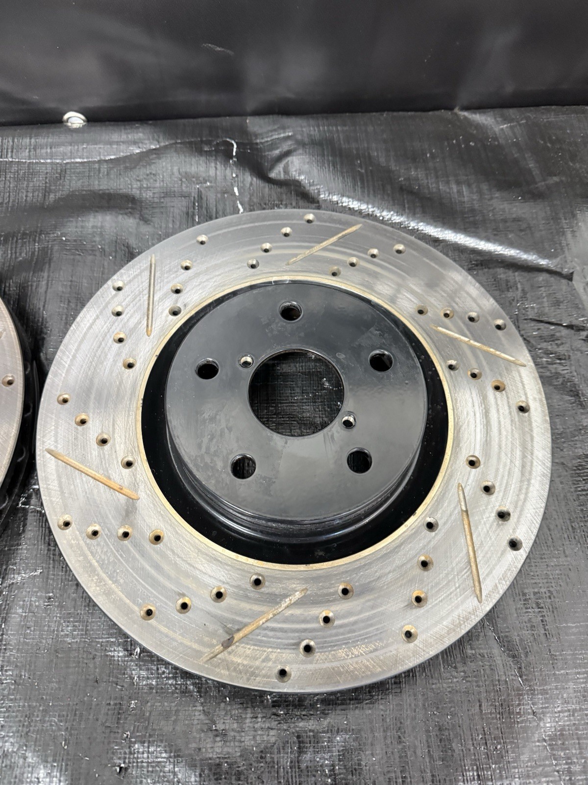 2005-2017 Subaru WRX STi DBA Front Drilled & Slotted Brake Rotors Set 5x114.3