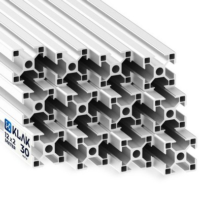KLAK 30 - 12x Aluprofil 30x30mm 2m System-, Montageprofil Typ-B Nut 8