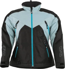 Arctiva Women's Pivot 6 Winter Snowmobile Snow Jacket Blk/Blue/Gry Lg CLOSEOUT
