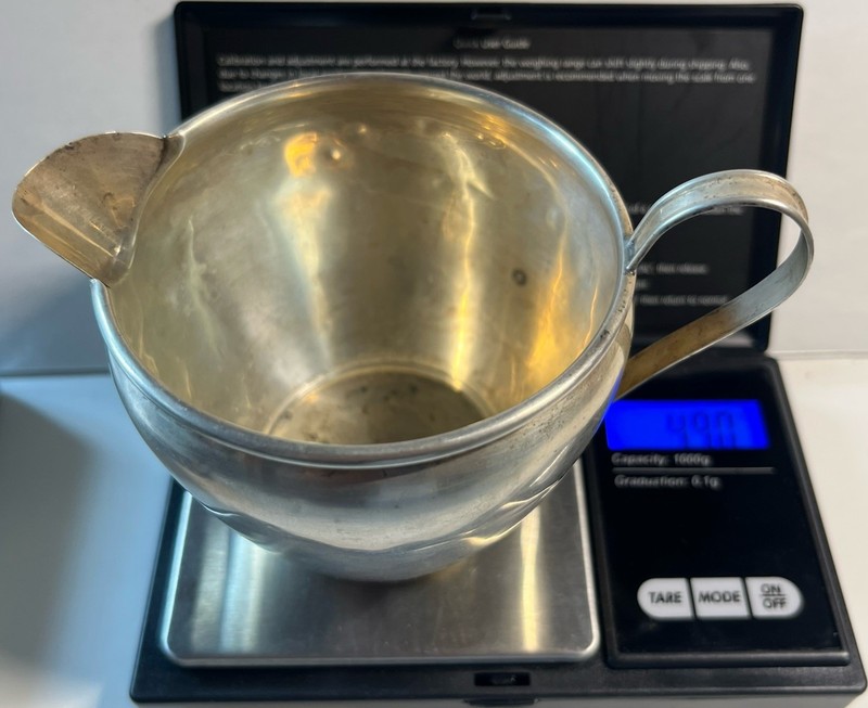 Antique Sterling Silver Creamer Newburyport marked NS Co. 49 Grams! Not Weighted