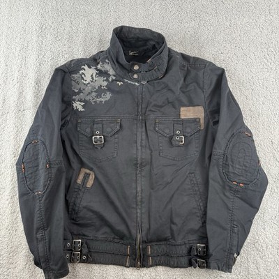 House of Howe Mens Large Buckle Jacket Black Gothic Rock