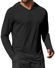 Mens UPF 50 Sun Protection Hoodie SPF Shirt Long Sleeve Hiking Fishing Outdo...