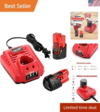 Rechargeable 3500mAh 12V Lithium Batteries with Rapid Charger for Mil-Waukee M12