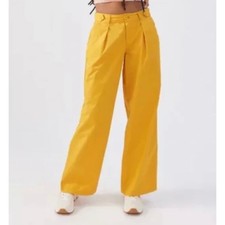 BDG Urban Outfitters Maya Gold Yellow Light Wide Leg Trouser Pants Size Small