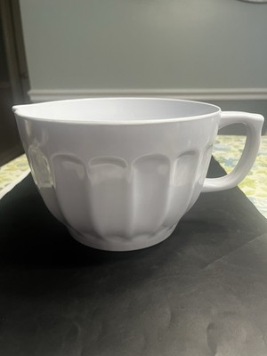 The Cellar (Macys) White Batter Bowl w Handle Drip Spout Melamine 4QT