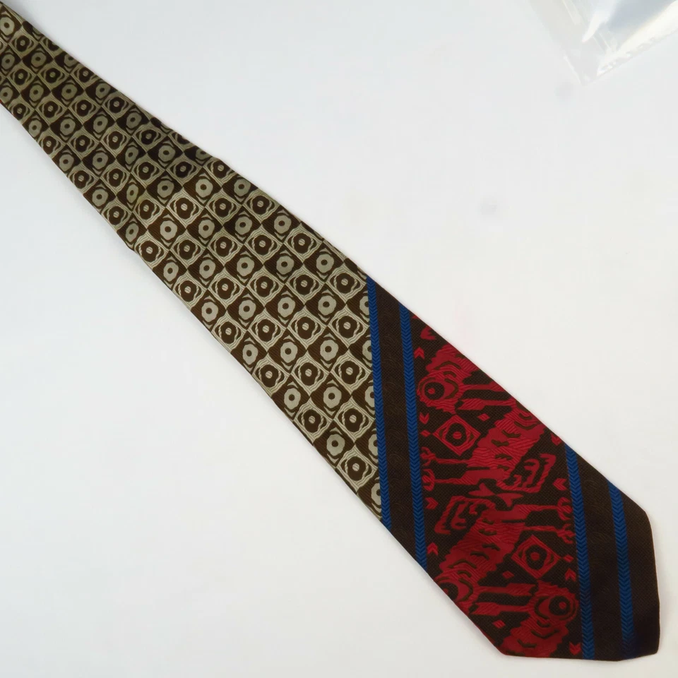 Vintage Dominique France Men’s Neck Tie Multicolor Geometric Abstract 54 x 4 - Image 2 of 4