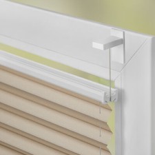 Plissee Klebfix, ohne Bohren, verspannt, Verdunkelung - Beige