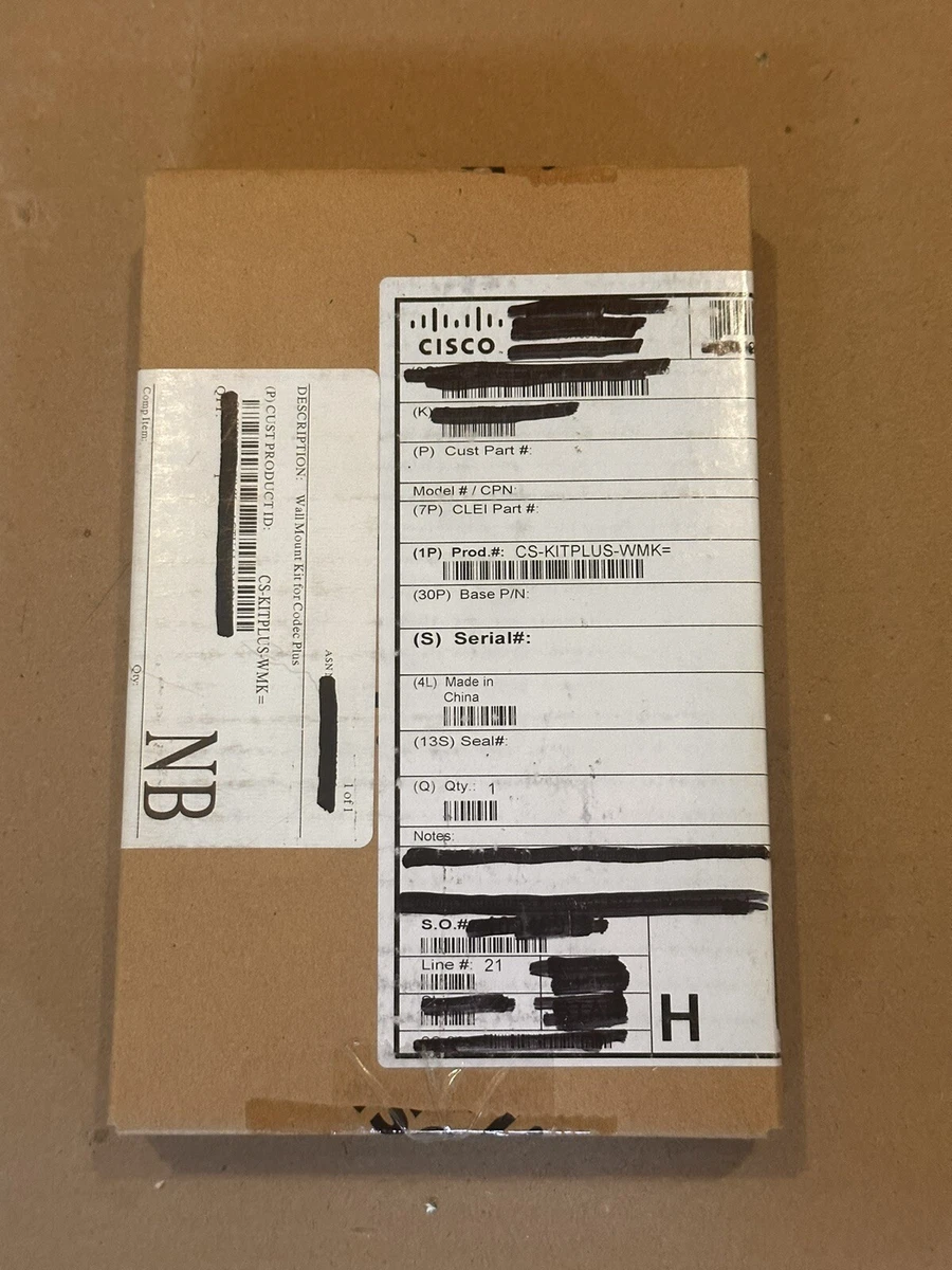 高評価の贈り物 Cisco Systems CSKITPLUSWMK= Wall Mount Kit for Codec Plus リール