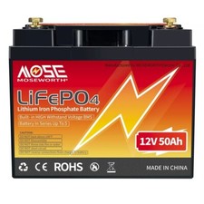 Batterie Litio 12V 50Ah fotovoltaico 2x LifePO4 