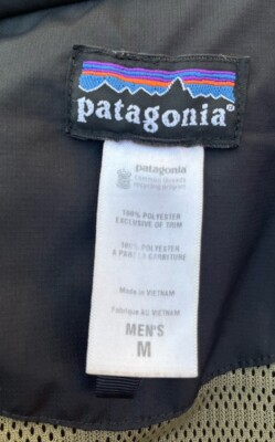 Patagonia Eco Rain Shell Black Full-Zip Hooded Mesh Lined Jacket
