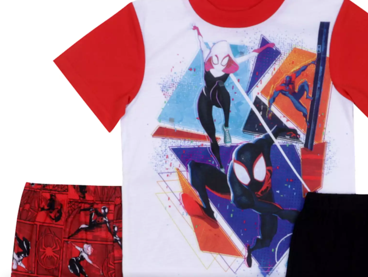 Spiderman Pajamas Set 3 Piece Shirt Shorts Pants Boys 6 8 10 Miles