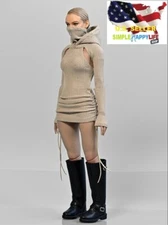 1/6 Hoodie sweater dress for 12" female Rey figure phicen Hot Toys worldbox❶USA❶