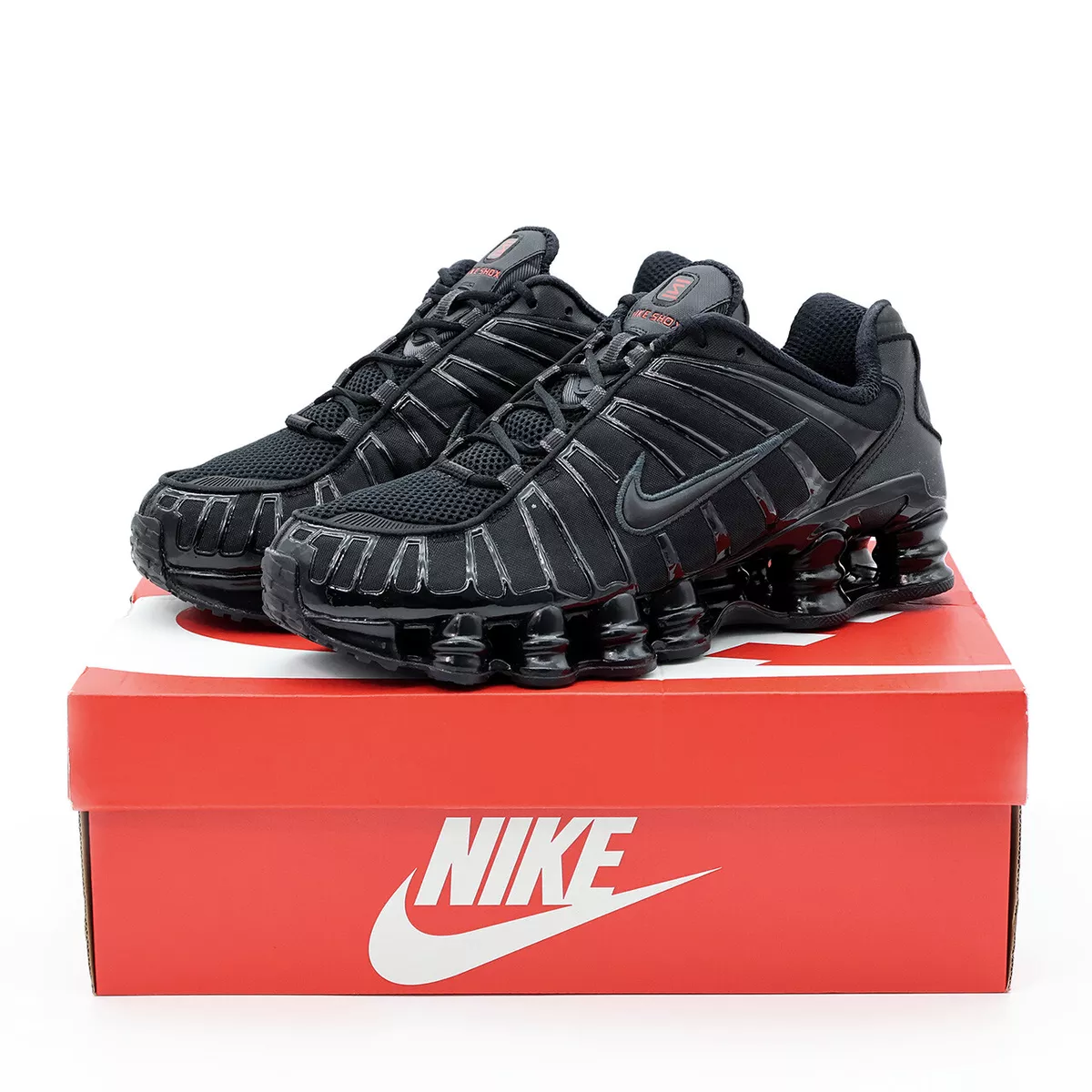 AR3566-002 Nike Shox TL Black and Max Orange Hematite (Women's)