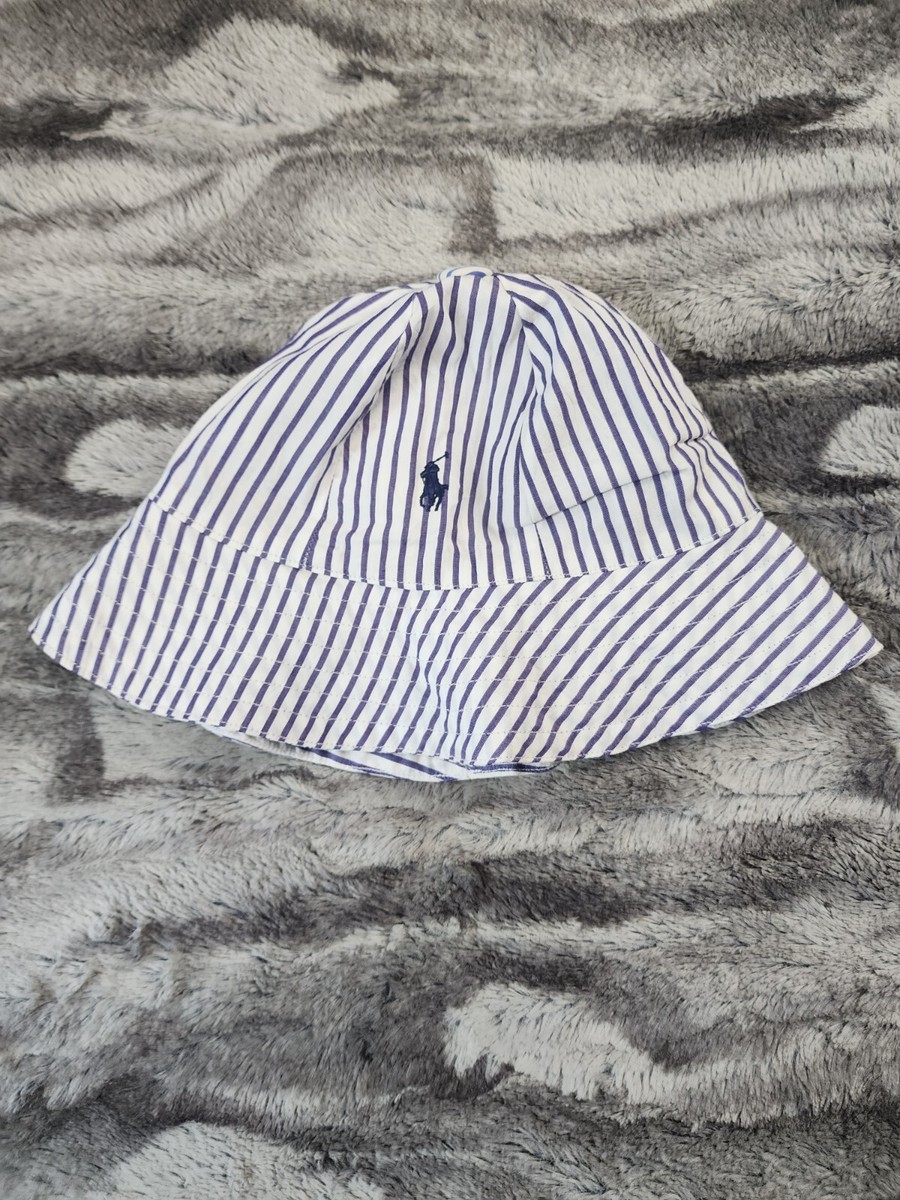 Ralph Lauren Purple/White Striped Bucket Hat Size S/M Blue Label