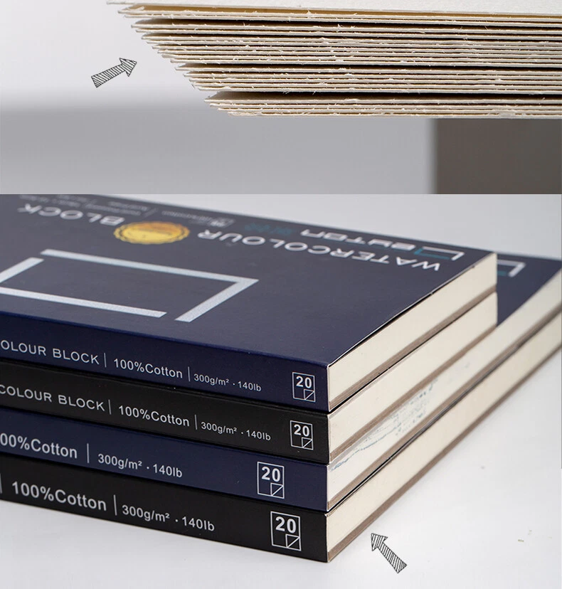 Watercolour Block, 100% Cotton 300gsm Artist Quality Paper Pad, 20 Sheets - image 2 of 4