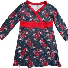 Tea Collection Navy/Red Wrap Dress 4/5 vintage
