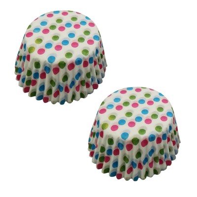  100pcs Dots Heat Resistant Cupcake Wrappers Oil-proof Paper Tray Cake Liner
