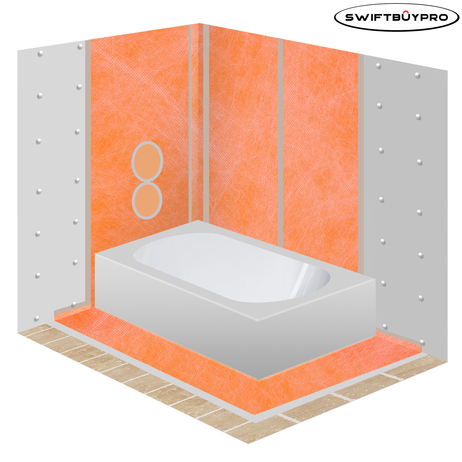 20mil Waterproof Membrane Floor Underlayment for Bathroom Shower Tile