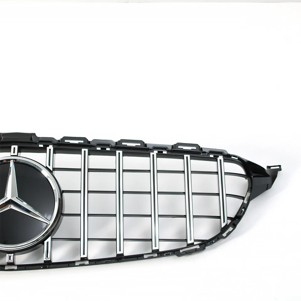 Grille For Mercedes Benz 2019 2020 2021 W205 C43 C300 C200 Front Grill w/Emblem Foto 4 de 4