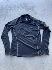 MOUNTAIN HARDWEAR Mens 1/4 Zip Longsleeve Base Layer Shirt Black Large Stretch