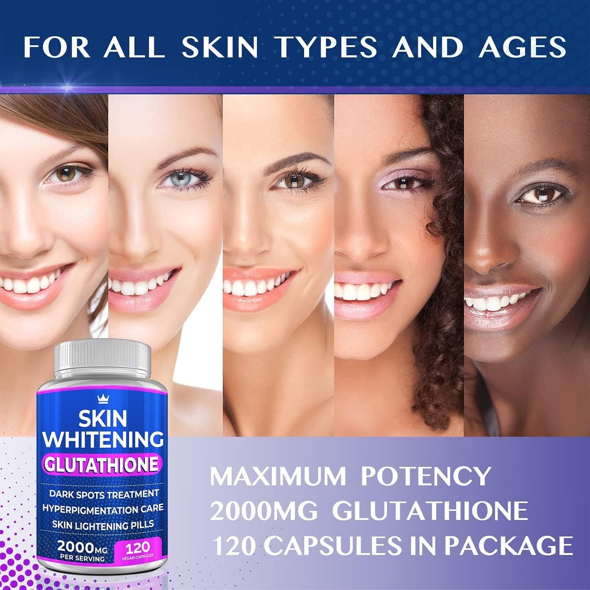 glutathione skin whitening Glutathione Whitening Pills - 120 Capsules 2000Mg Glutathione - Effective Skin L