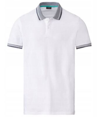 Livergy Polo Slim Fit White L (52/54) Slim Fit Cotton Short-Sleeved