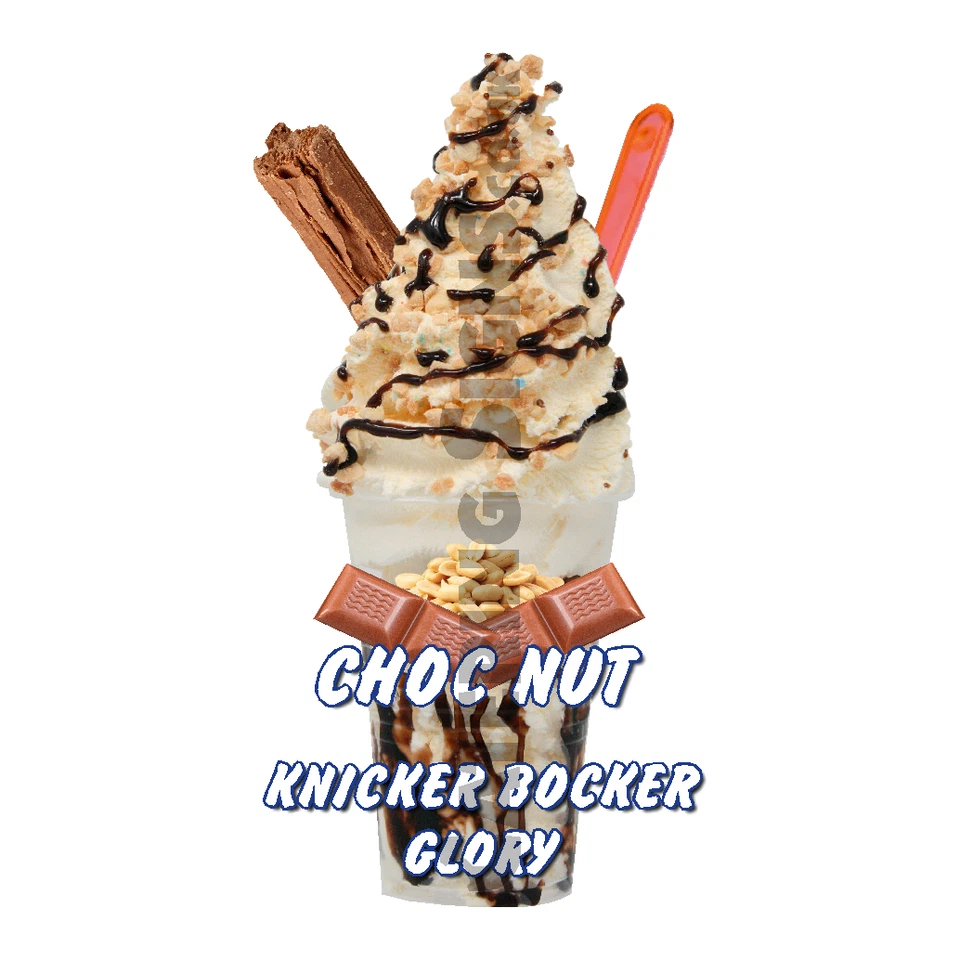 Choc Nut KBG Knickerbocker Glory Whippy Ice Cream Sticker - 16cm die cut decal