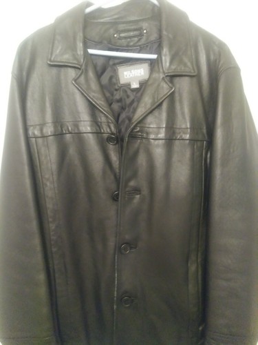 Black mens wilson leather jacket large 