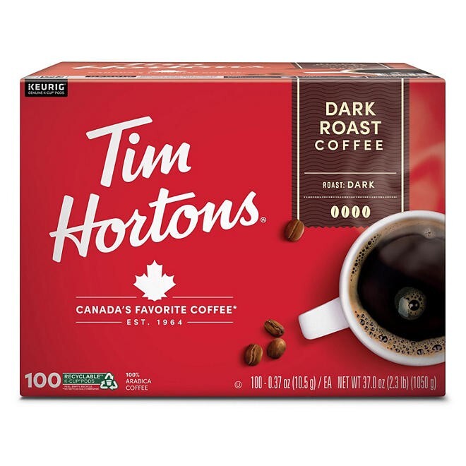 Tim Hortons Premium KCup Coffee Pods, Dark Roast (100 ct.) eBay