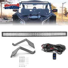 For Can-Am Maverick X3 MAX Turbo 42" Curved LED Light Bar + Roof Mount Brackets