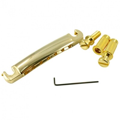 TonePros Metric 7 String Stop locking Tailpiece Gold fits ESP, Schecter