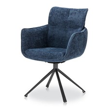 Esszimmerstuhl Drehstuhl Blau, Grau Chenille 180 Grad drehbar, Auto-Return KHG