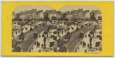 Stéréo 1860-70. Paris instantané. Circulation sur le Pont Neuf.