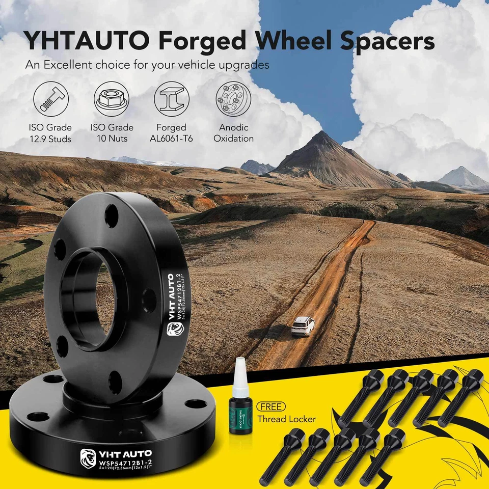 2x Espaciadores de rueda de 1" 5x120 a 5x120 para BMW 850CSi E90 E60 E31 M12x1,5 72,56 mm Foto 2 de 4