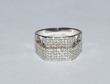 STERLING SILVER AND MULTIPLE CZ LARGE BAND RING SIZE 11
