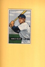 1951 Bowman #177 Charlie Keller Detroit Tigers VG/EX  Lot # 6501