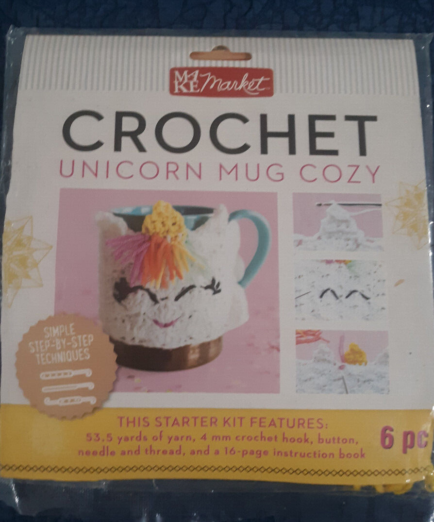 Unicorn Mug Cozy Crochet 6 Piece Starter Kit Learn to Crochet New Unopened