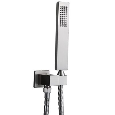 #ad Solid Brass High Pressure Hand Held Shower Wand Square Head With Adjustable Supp $68.54