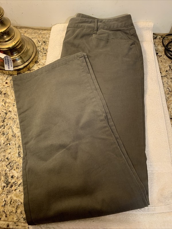 TALBOTS WOMEN BRUSHED TWILL STRETCH COTTON BLEND JEANS SIZE 14 FOREST GREEN NEW