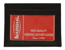 BLACK MEN's LEATHER THIN SLIM Wallet Holder Money Credit Card ID Window New