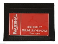 BLACK MEN's LEATHER THIN SLIM Wallet Holder Money Credit Card ID Window New