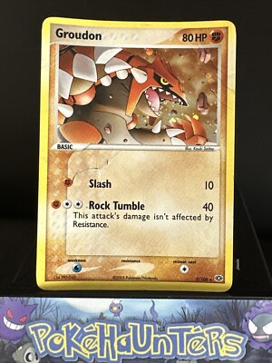 Pokemon Karte Groudon 5/106 EX Smaragd Holo Rare Played