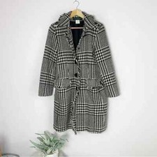 Harve Bernard Women's Size:12 Black  White Houndstooth Wool Blend Jacket