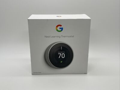 GOOGLE NEST LEARNING THERMOSTAT T3007ES STAINLESS STEEL Open Box Unit