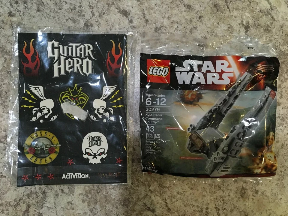 吉他英雄 Les Paul 控制器贴纸 GNR 密封全新奖励免费乐高星球大战 — 第 2/3 张图片