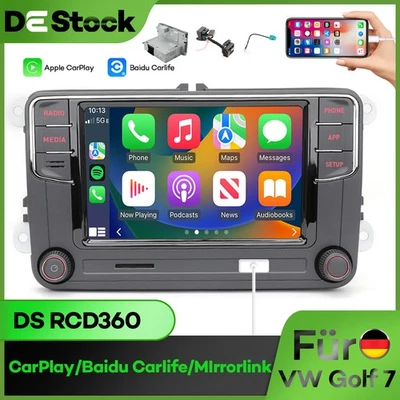 6.5" DS RCD360 MIB Carplay Bluetooth Autoradio Für VW Tiguan Sharan Nach 2010 DE - Bild 1 von 4