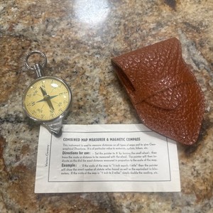 VINTAGE GERMAN WANDERER SCOPE MAP MEASURER & MAGNETIC COMPASS W/ CASE