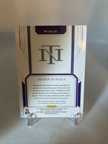 2024 National Treasures Collegiate Combo Materials #11/25 Jayden Daniels Rookie - Picture 7 of 10